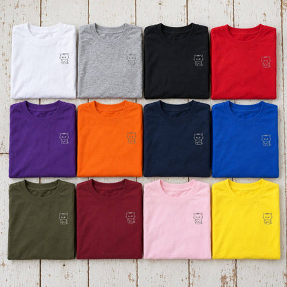 ねっこ（ネコ）キッズ長袖Tシャツ 全12色カラーバリエーション平置き