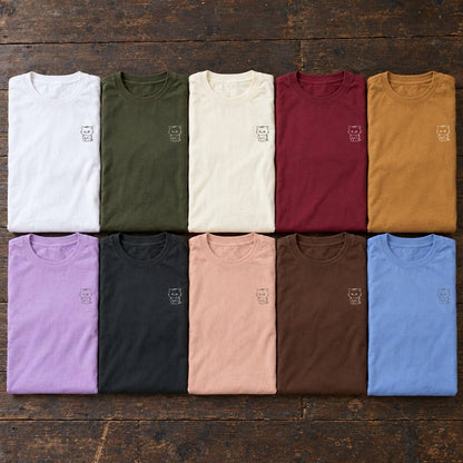 ねっこ ユニセックス袖リブ長袖Tシャツ 全10色カラーバリエーション平置き