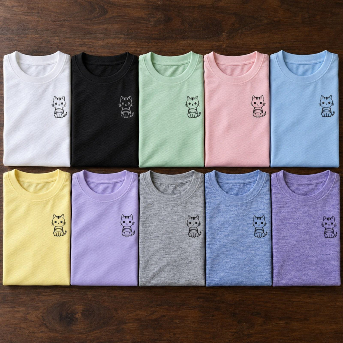 ねっこ キッズドライTシャツ 全10色カラーバリエーション平置き