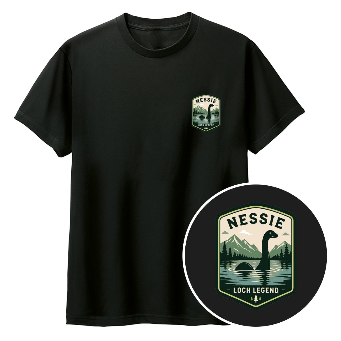 NESSIE ワンポイントキッズTシャツ 005_ブラック