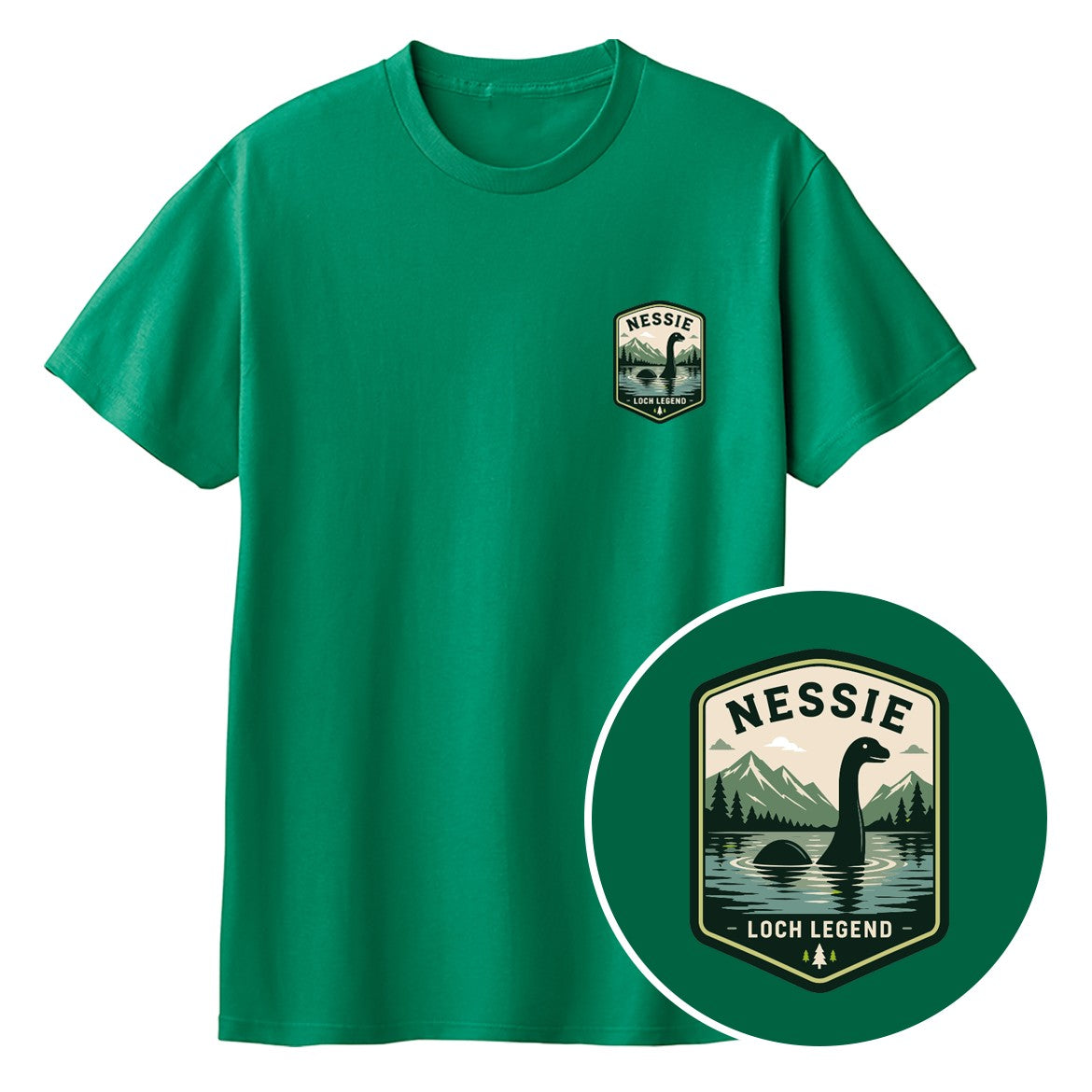 NESSIE ワンポイントキッズTシャツ 025_グリーン