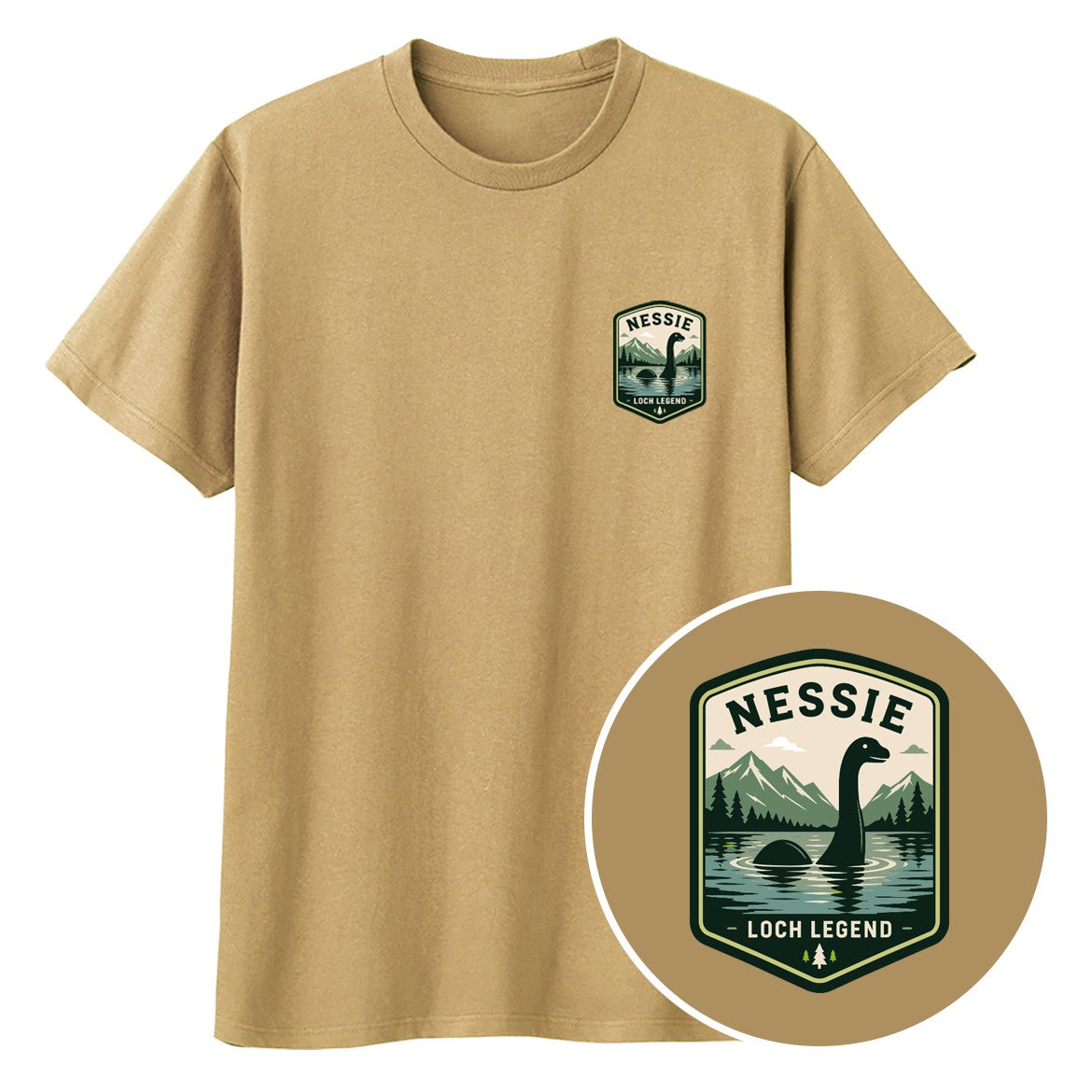 NESSIE ワンポイントキッズTシャツ 136_サファリ