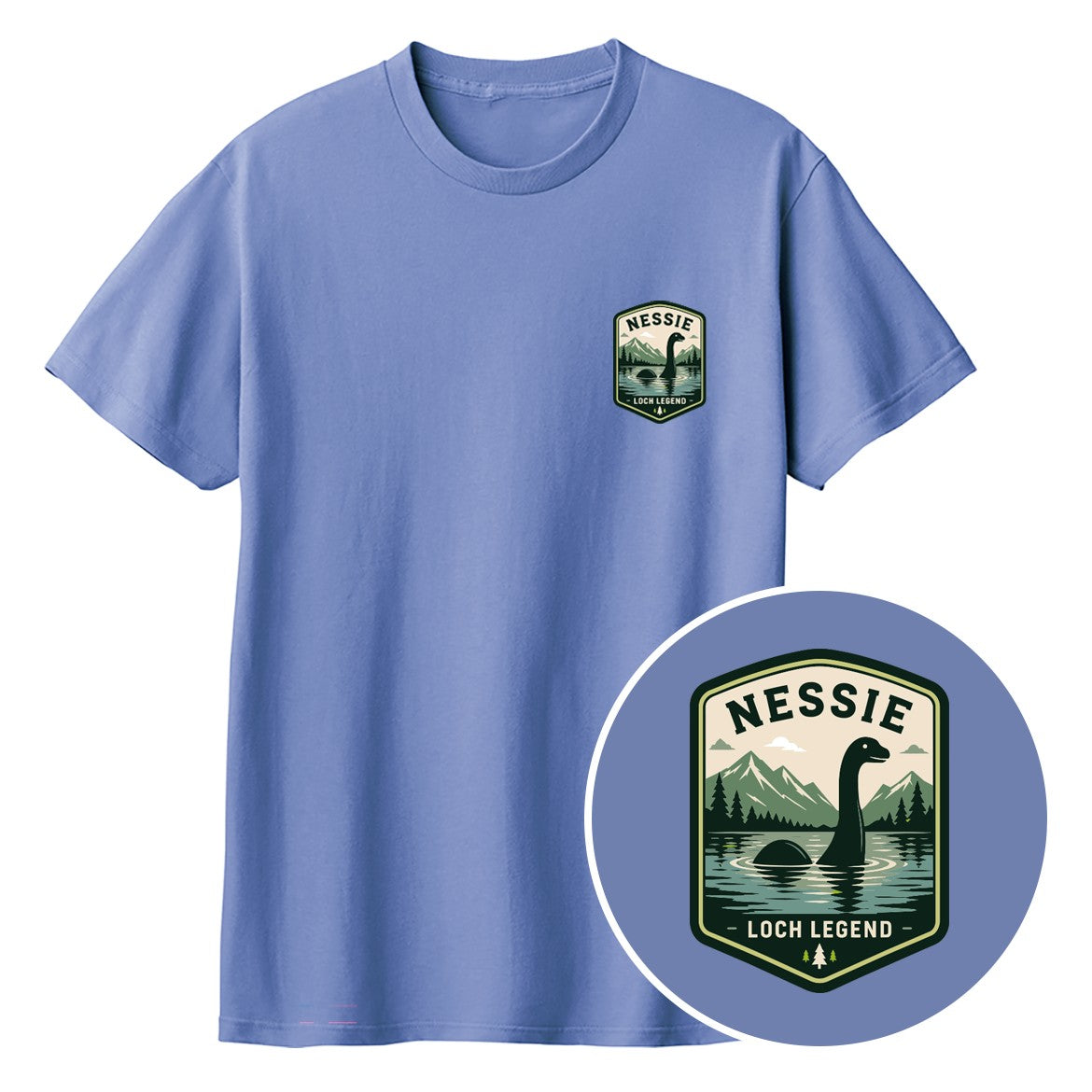 NESSIE ワンポイントキッズTシャツ 463_ダスティブルー