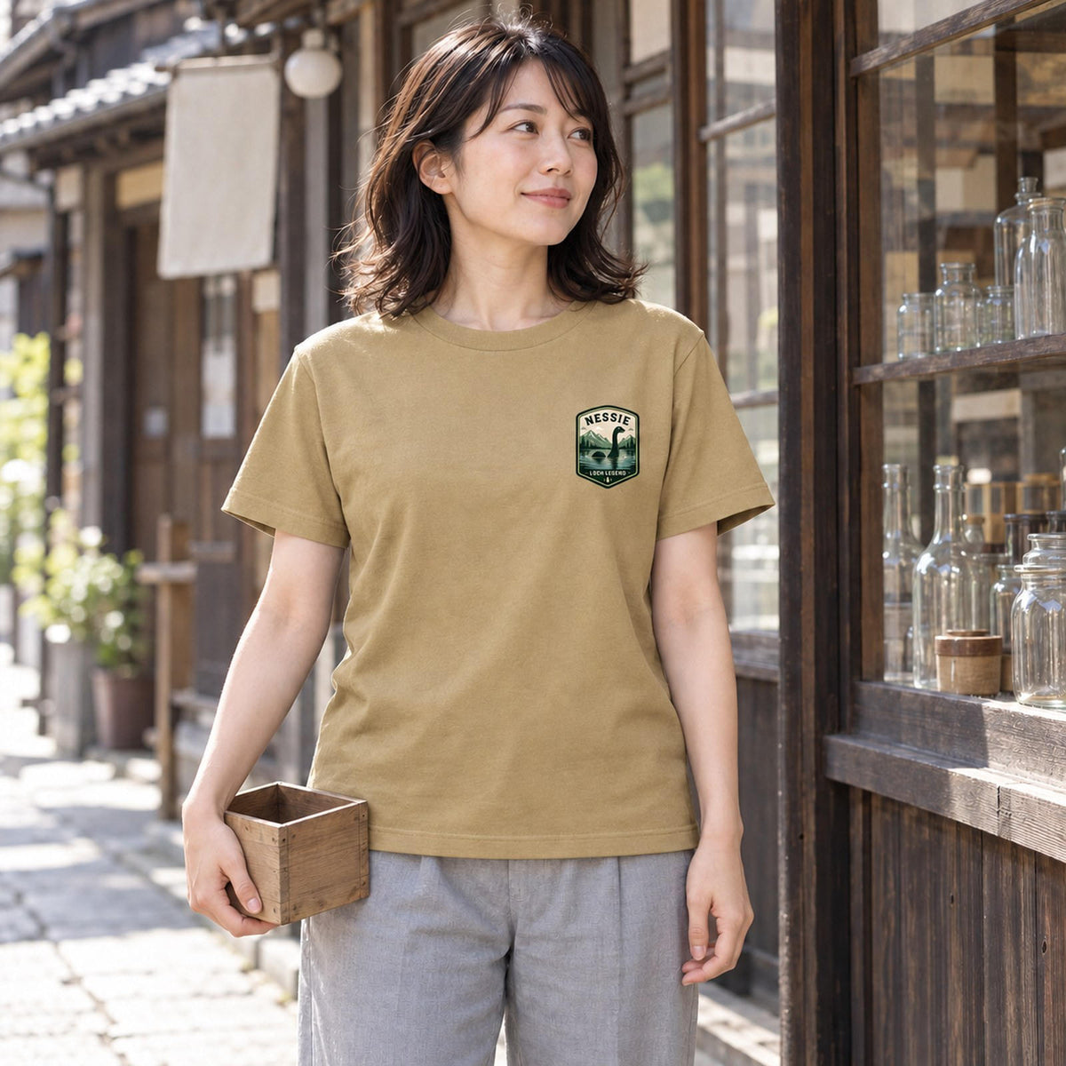 ネッシー ワッペン風Tシャツ「NESSIE」｜湖の伝説を、胸もとに。