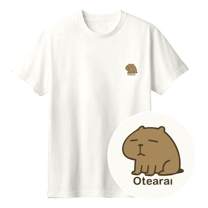 カピバラ Otearai（おてあらい） キッズTシャツ アイボリー