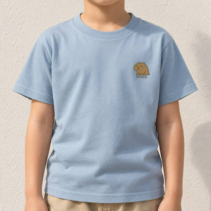 カピバラ「Otearai」 キッズTシャツ ペールグリーン 着用アップ サムネイル