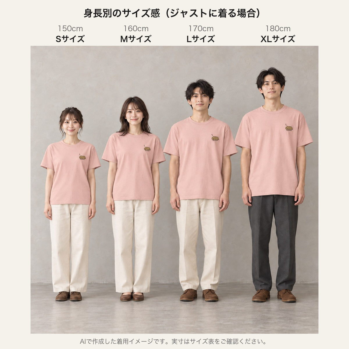カピバラ ワンポイントTシャツ「Oyasumi」｜今日はもう、おしまい。