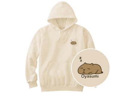 カピバラ「Oyasumi」パーカー 455_ライトベージュ