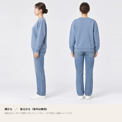 カピバラ「Oyasumi」トレーナー 横・後ろの着用イメージ