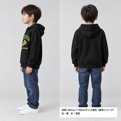 ちょいおとぼけ顔がクセになる「ピザップ」キッズパーカー s06