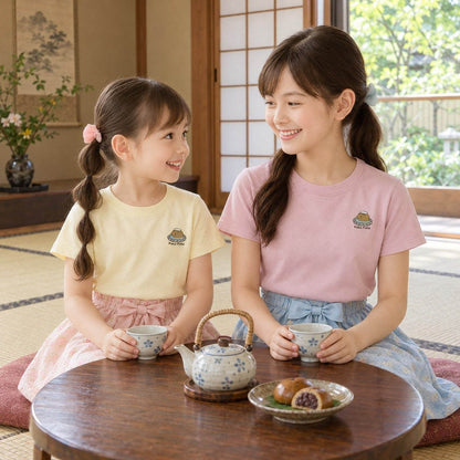 カピバラ「Poka-Poka」 キッズTシャツ 全5色カラーバリエーション平置き