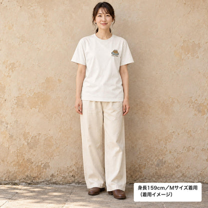 カピバラ ワンポイントTシャツ「Poka-Poka」｜肩までつかって、ふう。