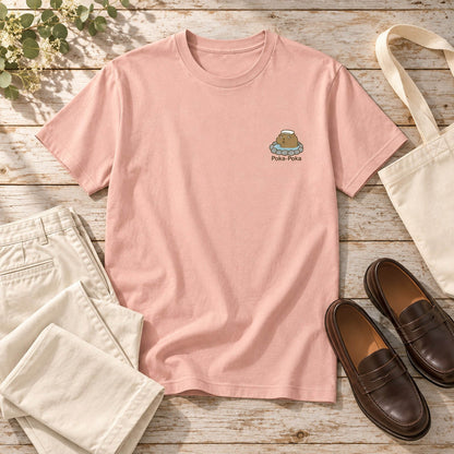 カピバラ ワンポイントTシャツ「Poka-Poka」｜肩までつかって、ふう。