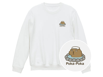 カピバラ「Poka-Poka」トレーナー 001_ホワイト