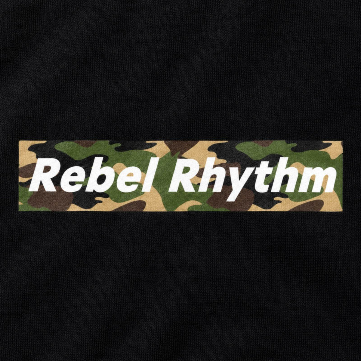 RebelRhythm×カモフラージュ キッズトレーナー プリント接写・裏毛の表面