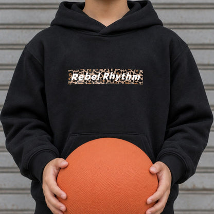 RebelRhythm×レオパード キッズパーカー 着用アップ（サムネイル）