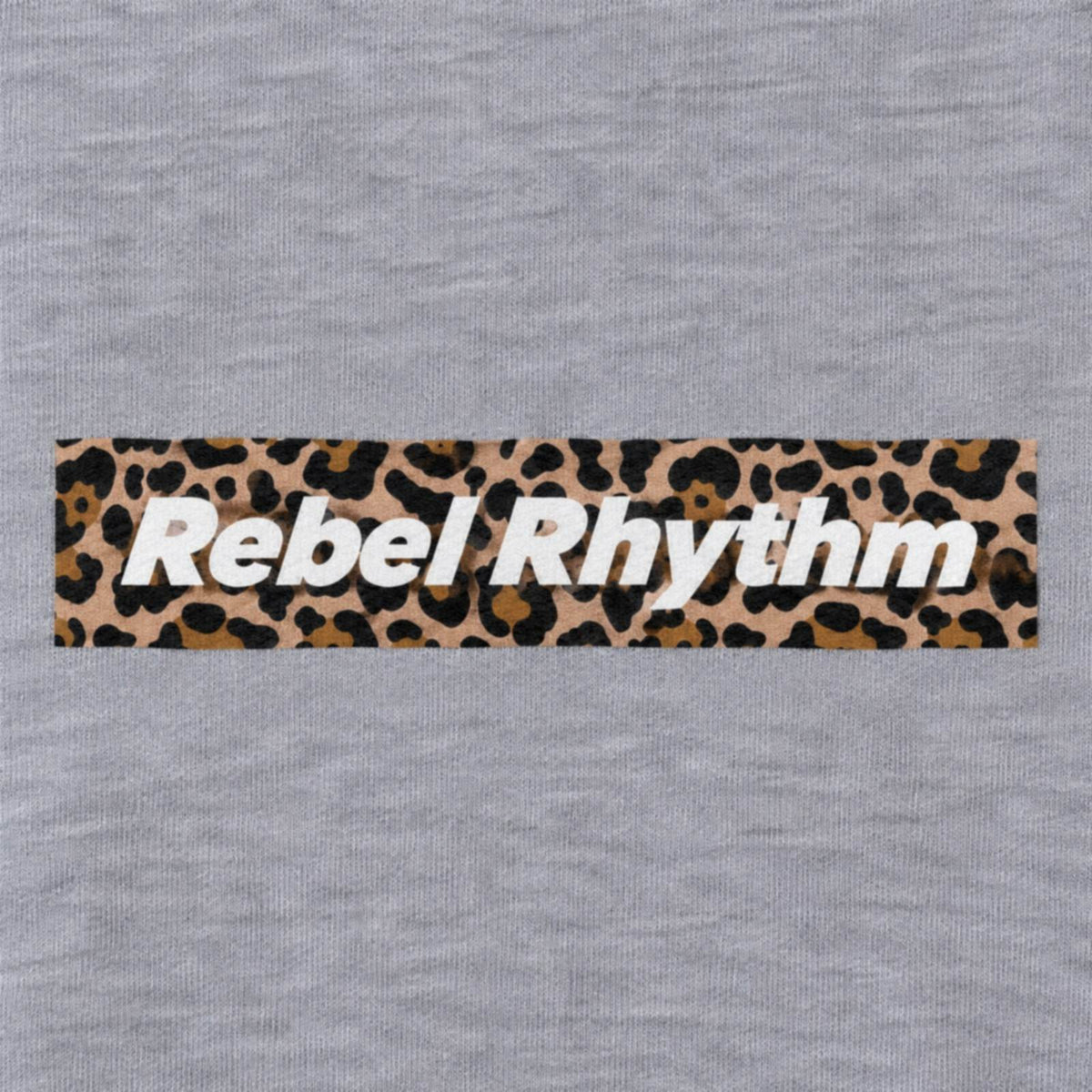 RebelRhythm×レオパード キッズパーカー プリント接写・裏毛の表面