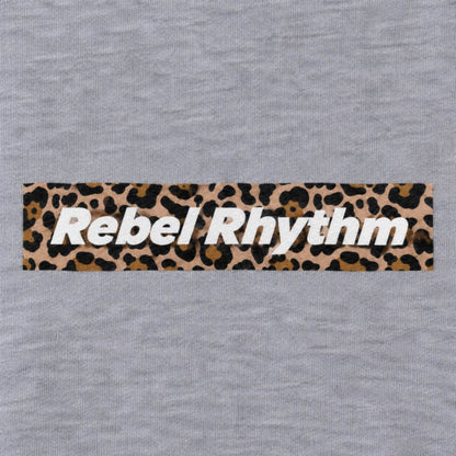 RebelRhythm×レオパード キッズパーカー プリント接写・裏毛の表面