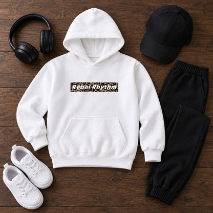 RebelRhythm×レオパード キッズパーカー 平置きコーディネート