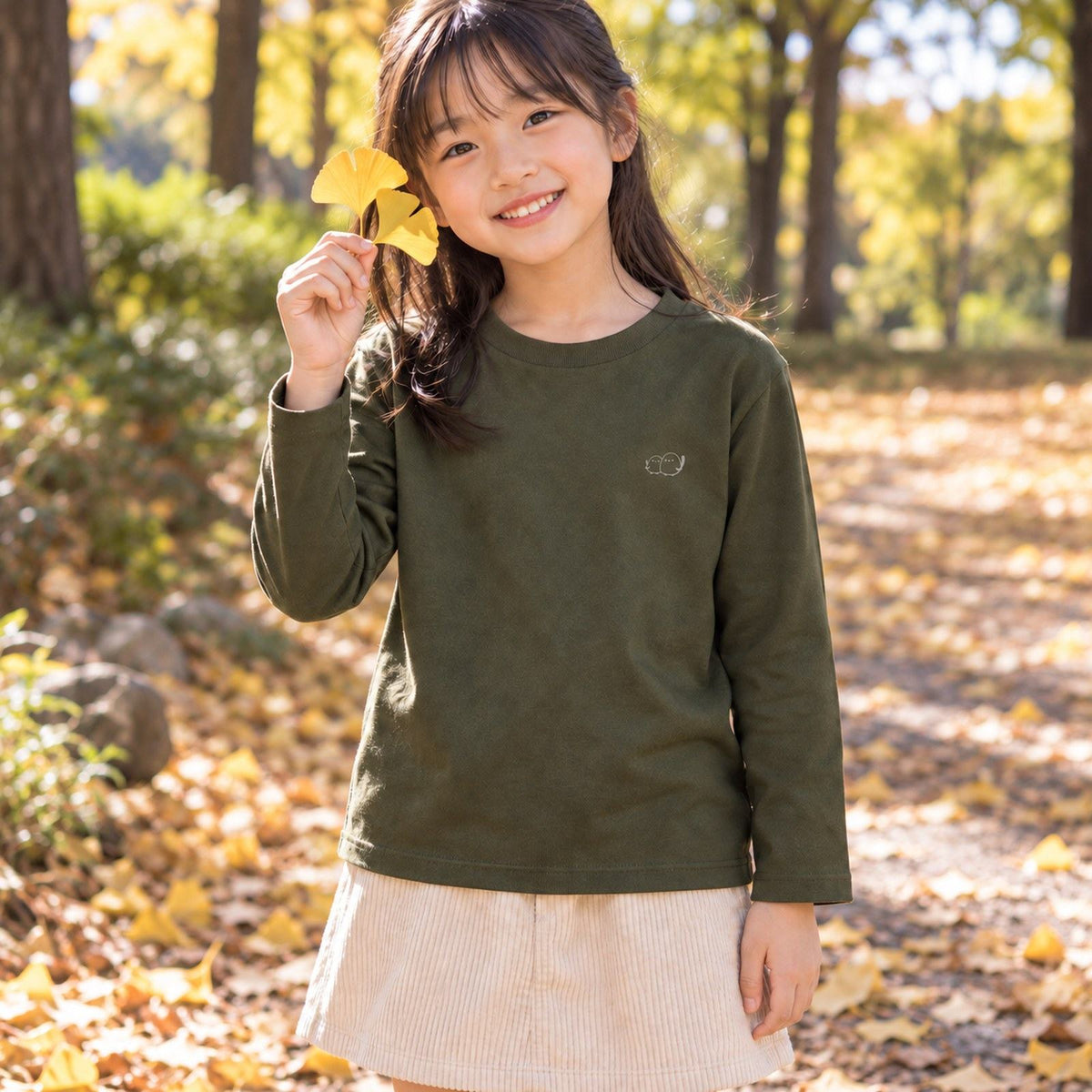 しまえなが キッズ長袖Tシャツ 着用イメージ（日常のシーン）