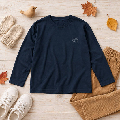 しまえなが キッズ長袖Tシャツ コーディネート例（平置き）