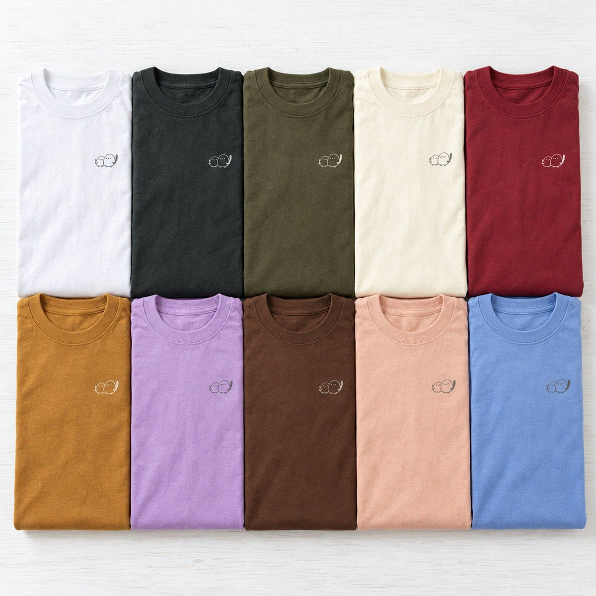 しまえなが ユニセックス袖リブ長袖Tシャツ 全10色カラーバリエーション平置き