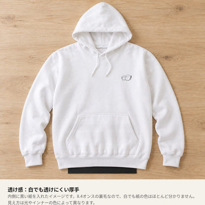 しまえなが パーカー 透け感（内側に黒い紙を入れたイメージ）