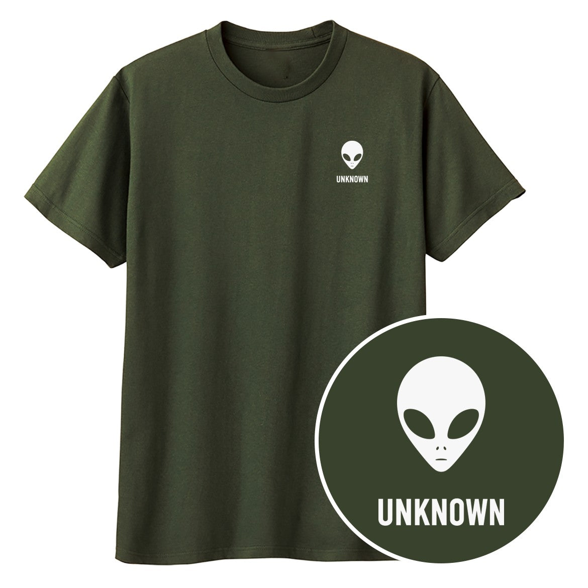 UNKNOWN ワンポイントキッズTシャツ 037_アーミーグリーン