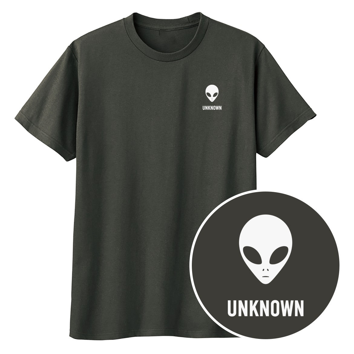 UNKNOWN ワンポイントキッズTシャツ 129_チャコール