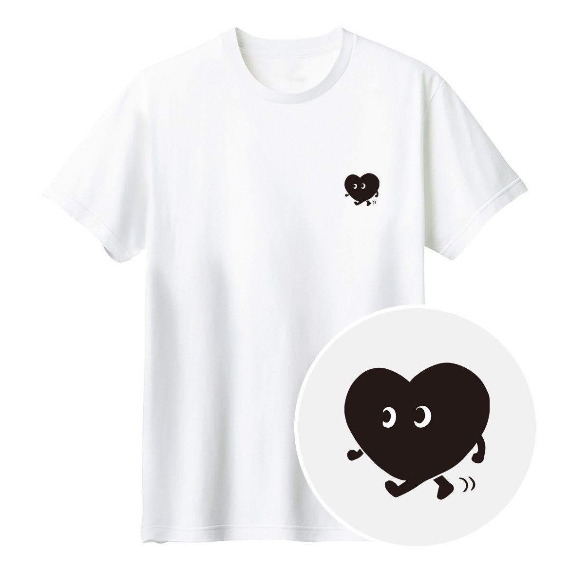 歩くハート「ヨチボウ」Tシャツ ホワイト