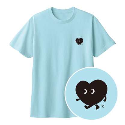歩くハート「ヨチボウ」Tシャツ ライトブルー