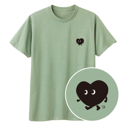 歩くハート「ヨチボウ」Tシャツ ライトセージ