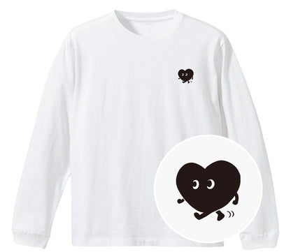 歩くハート「ヨチボウ」ロングTシャツ ホワイト