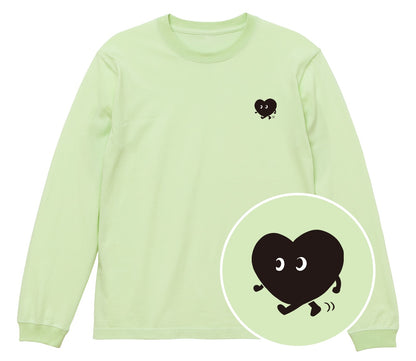 歩くハート「ヨチボウ」ロングTシャツ ミルキーライム