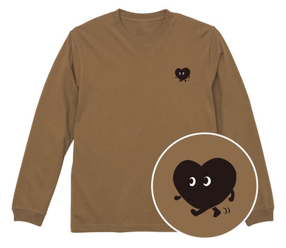 歩くハート「ヨチボウ」ロングTシャツ ダークキャメル
