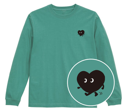 歩くハート「ヨチボウ」ロングTシャツ ヘイジーグリーン