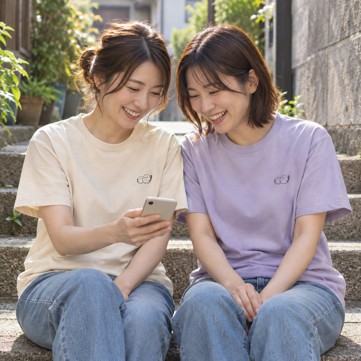 しまえなが ワンポイントTシャツ ペア・親子の着用シーン
