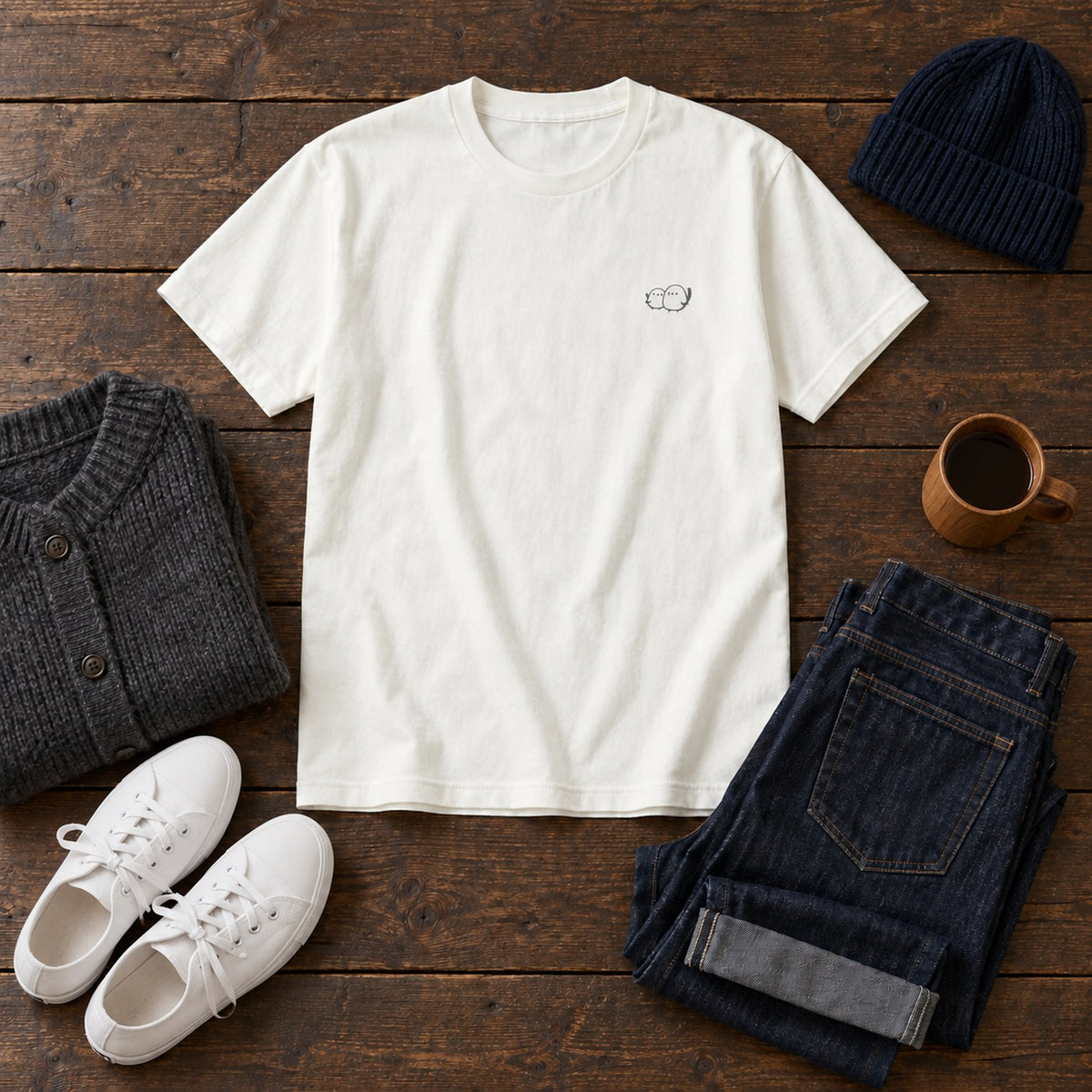 しまえなが ワンポイントTシャツ コーディネート例